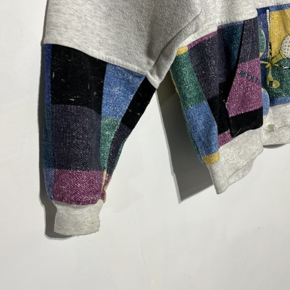 Vintage Myrtle Beach South Carolina Golf Plaid Zip Up Hooded Sweatshirt Size XL - Picture 4 of 12